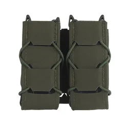 Bolsa doble para revista rápida de 9mm V2, bolsa para caza al aire libre, tiro, Airsoft, MOLLE Mag, soporte para linterna táctica, funda para cuchillo, equipo