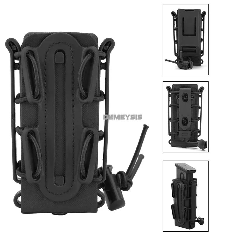 Bolsa de revista flexible táctica Fast Mag para 9 mm Luger /.45 ACP Mag para MOLLE y clips para cinturón negro tostado verde - imagen 4