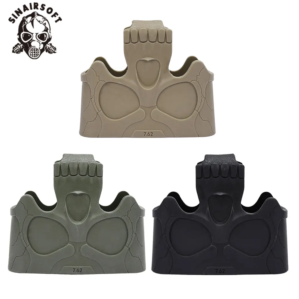 Jaula táctica de goma con calavera para revistas, bolsa de bucle Mag de tracción rápida para M4 AK AR15, accesorio Airsoft para caza y tiro, 5,56, 7,62 - imagen 2