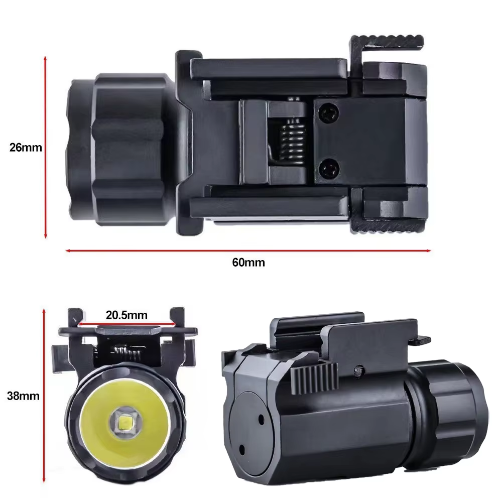 Linterna táctica para arma con riel Picatinny LED - imagen 4