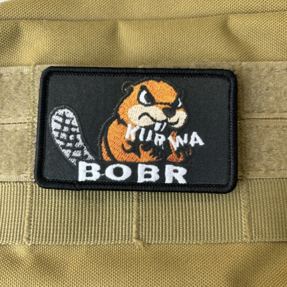Kurwa Bobr Chevron moral insignia parche táctico militar impreso brazalete divertido gancho y bucle parche mochila pegatinas - imagen 5