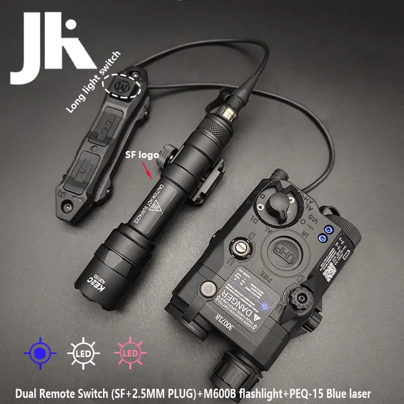 PEQ15 rojo azul verde láser IR luz de relleno indicador con M300B M600B linterna LED arma luz y interruptor remoto Dual SF/2.5 - imagen 4