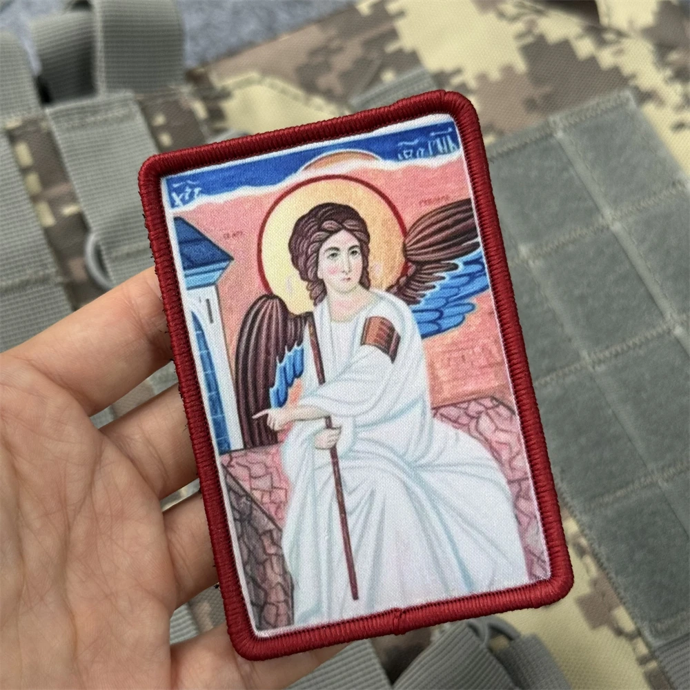 Parche de icono ortodoxo "Sveti Arángel Gavrilo", moral táctica, apliques militares personalizados, parches de gancho y bucle impresos para ropa - imagen 5