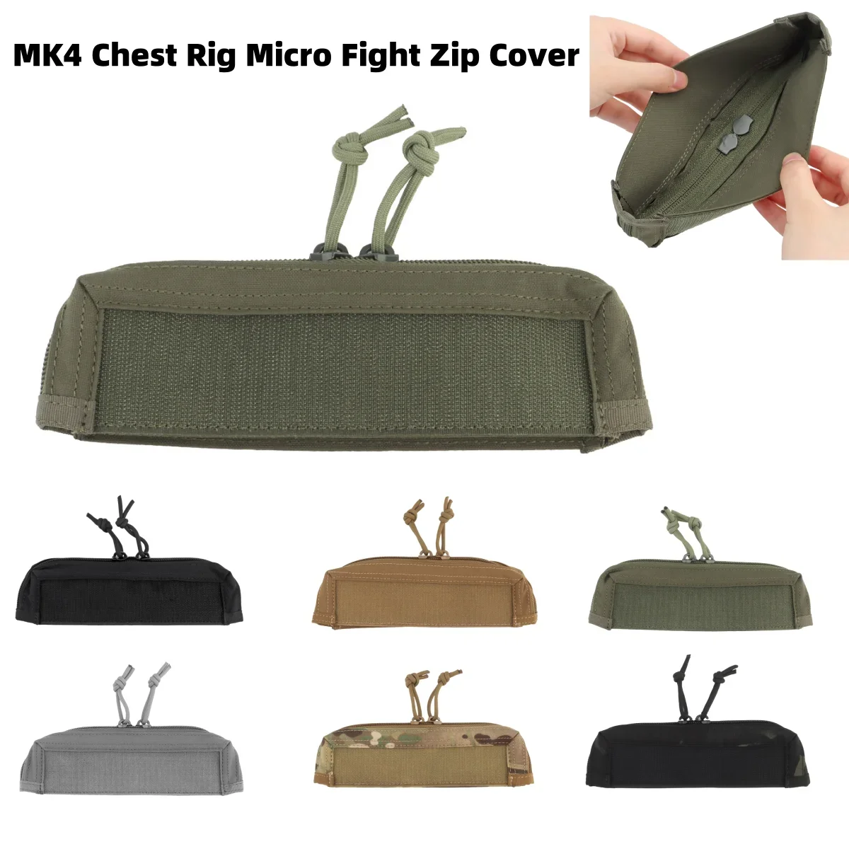 MK3 MK4 Micro chasis de lucha bolsillo cremallera insertar caza pecho plataforma doble cremallera cubierta Airsoft Paintball caza chaleco Accesorios