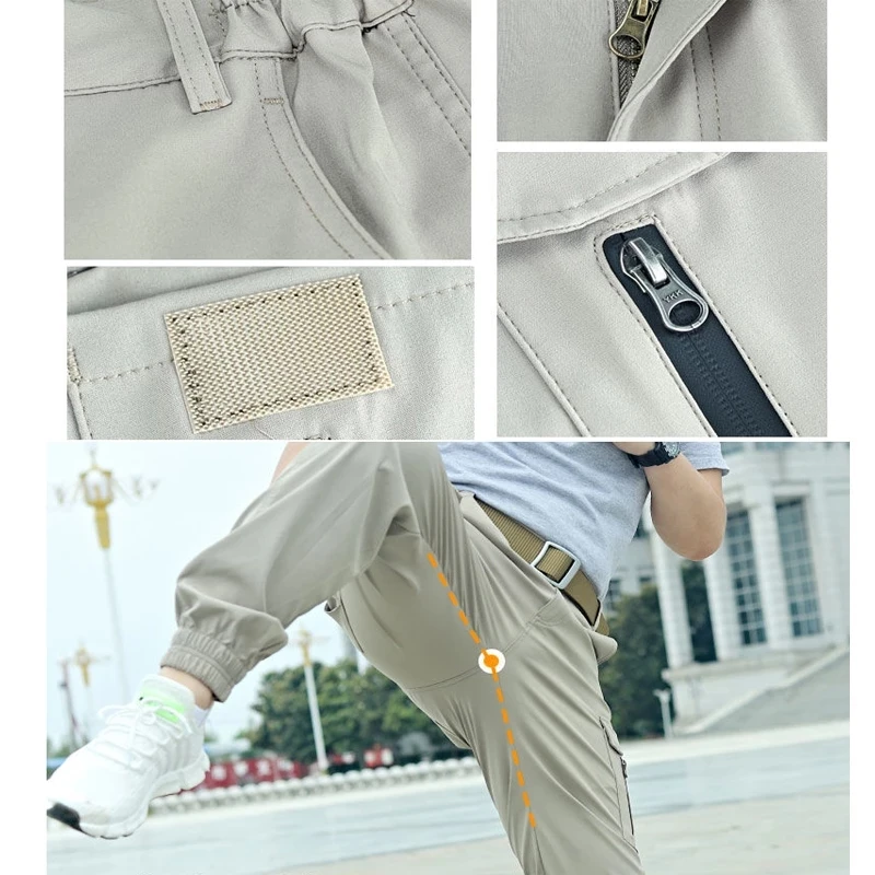 Pantalones elásticos para hombre, pantalón táctico del ejército, impermeable, para pesca, senderismo, Camping, escalada, militar, informal, gimnasio, correr, primavera y otoño - imagen 3