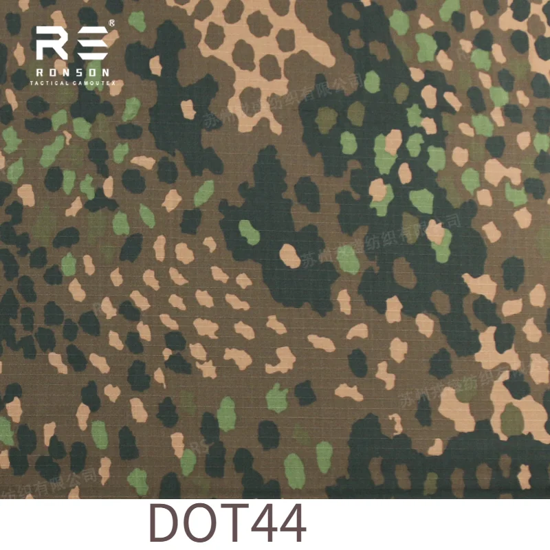Camuflaje de guisante alemán DOT44/alemán Primavera Verano hoja de roble camuflaje tela a cuadros de algodón de nailon tela de traje táctico transpirable resistente a desgarros - imagen 2