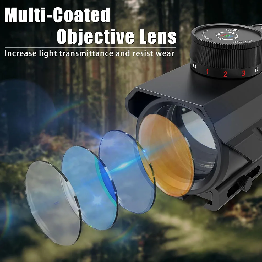 Mira réflex táctica de 1x30mm, mira de punto rojo, verde y azul, mira óptica para Rifle, mira de caza RGB para rieles Picatinny de 11/20mm - imagen 3