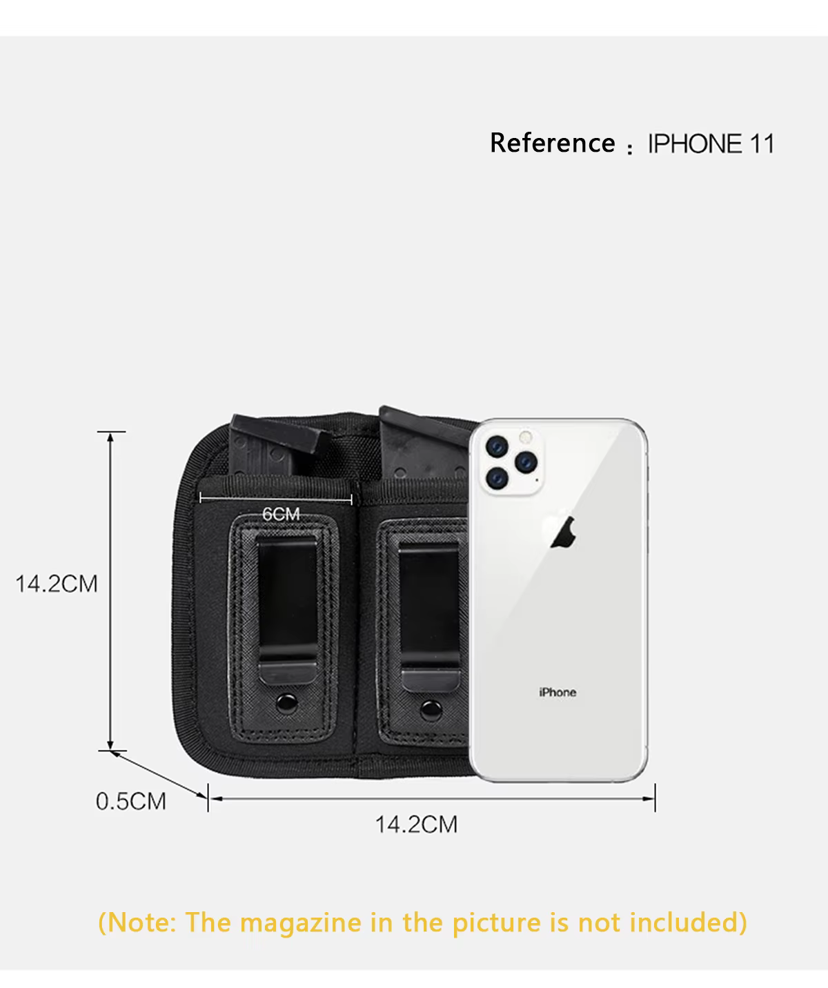 Bolsa de pistola tipo bala de color de nailon 1000D de alta calidad, bolsa de revista MOLLE doble de 9mm, bolsa con correa oculta para caza y pistola - imagen 3