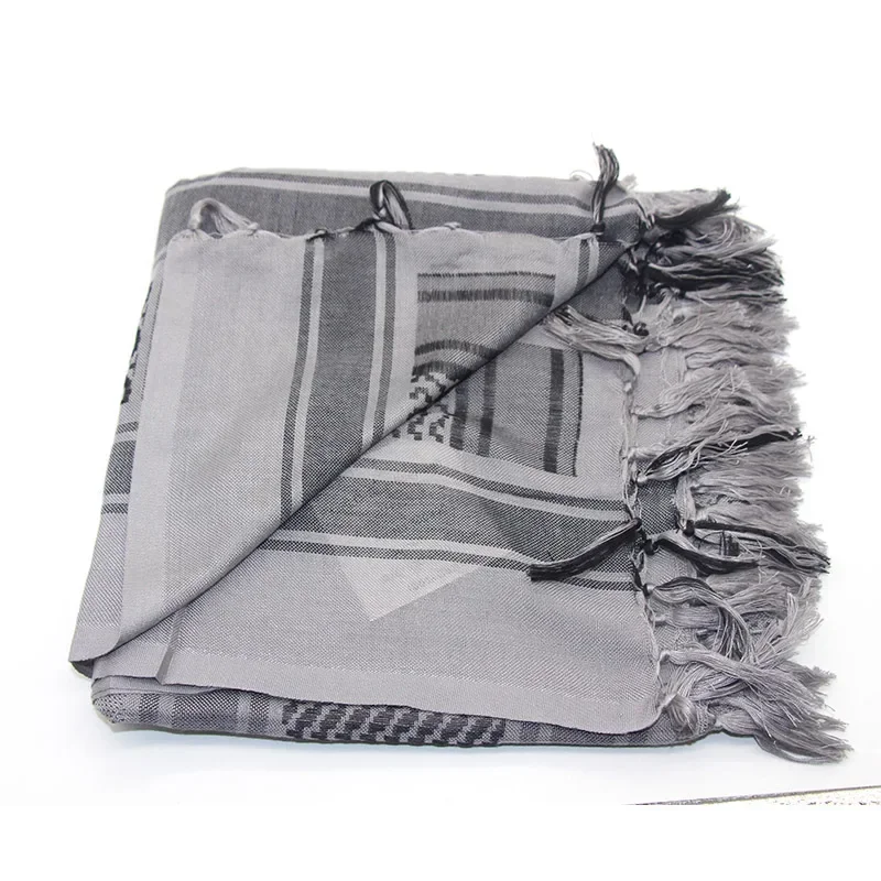 Bufanda árabe Keffiyeh Shemagh para exteriores, bufandas tácticas para senderismo, caza y acampada con borla, bufanda para el desierto, chal - imagen 3