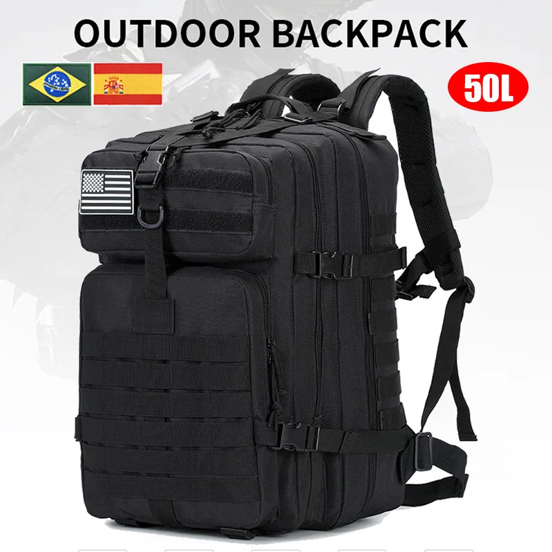 Mochila táctica militar para hombre, equipo de Camping, bolsa de pesca, senderismo, montañismo, 30L/50L - imagen 3