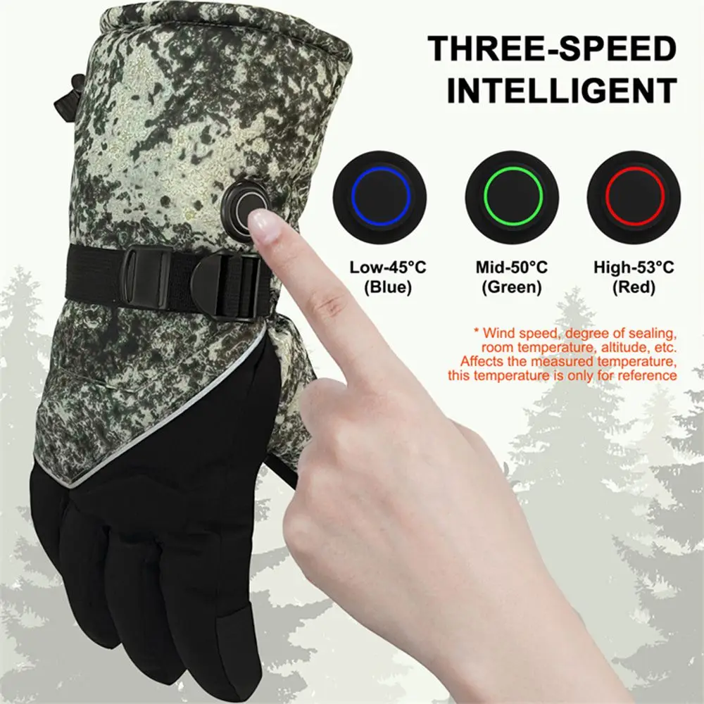 Guantes calefactores con pantalla táctil para exteriores, guantes calefactores eléctricos para ciclismo de invierno con caja de batería para esquiar, snowboard y escalar - imagen 3