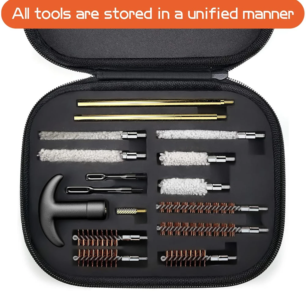 Kit de limpieza de pistola táctica.22.357.38 9mm.45 calibres cepillos de cámara de orificio de latón herramientas de varilla de limpieza de pistola limpieza de armas - imagen 2