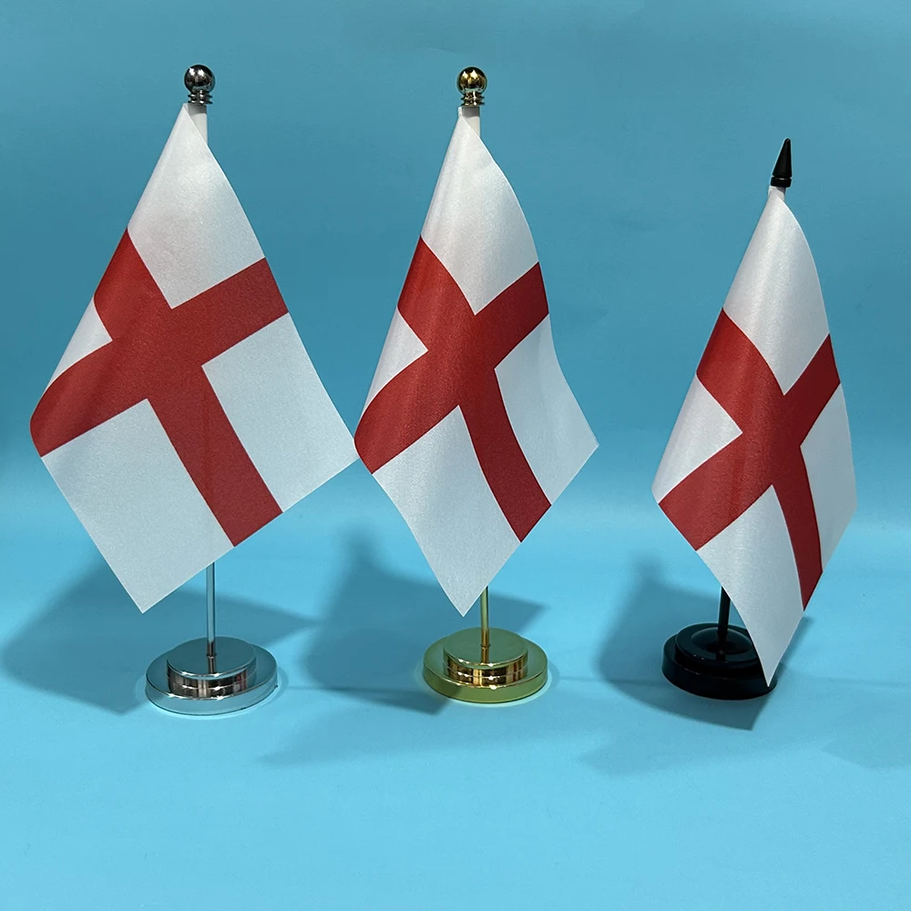 BANDERA DE SKY, bandera de escritorio de oficina de Inglaterra, 14x21cm, cruz de poliéster de San Jorge, pancarta nacional en inglés, adornos de escritorio, banderas - imagen 2
