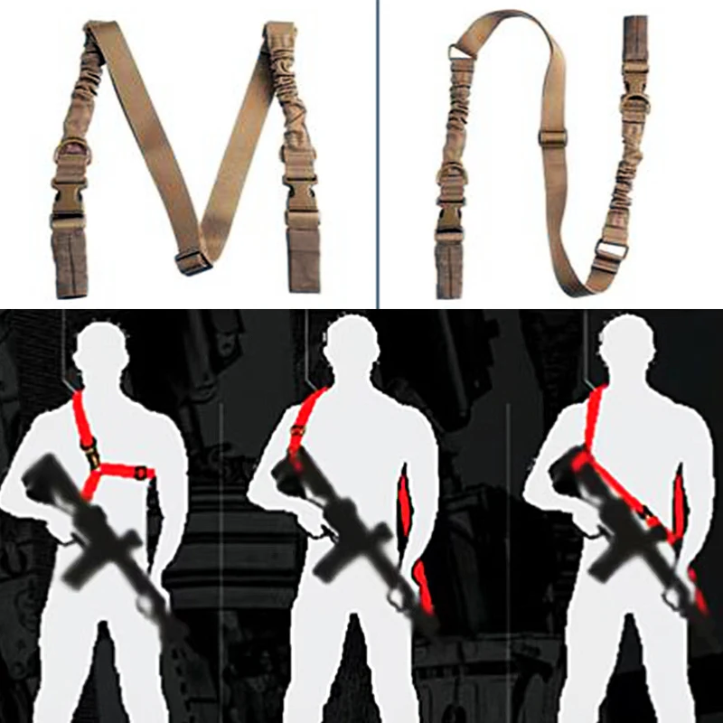 Cuerda de pistola táctica de un solo y doble punto para exteriores, mochila para exteriores con correa de pistola de paraguas con eslinga de cámara SLR - imagen 3