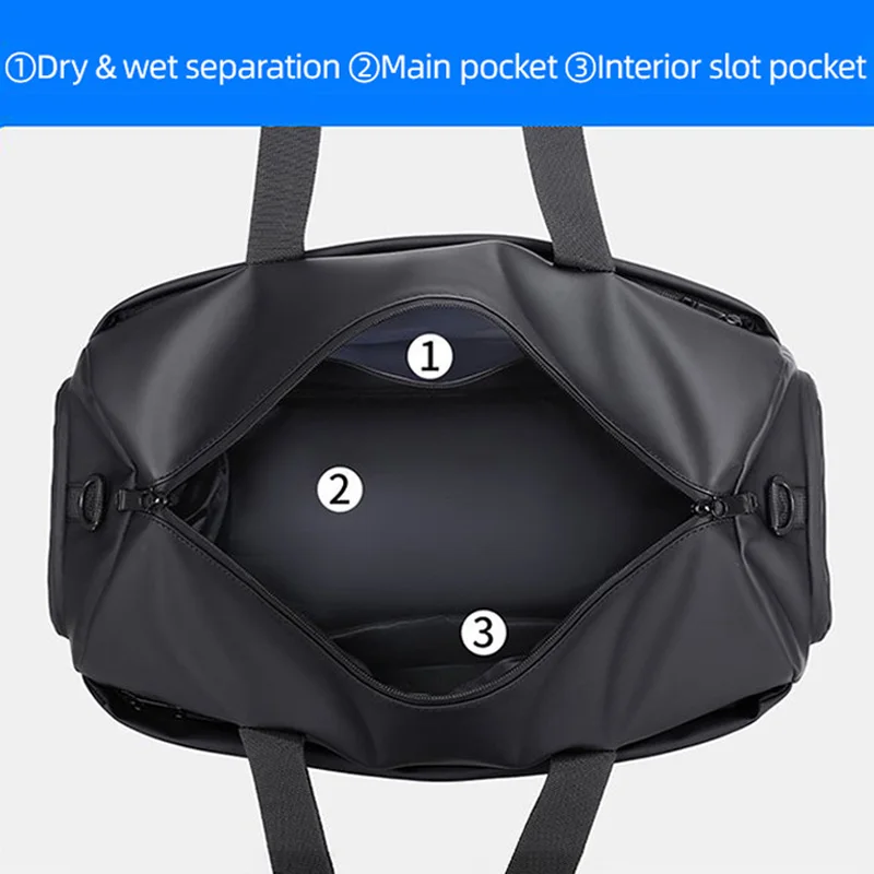 Bolsa deportiva para gimnasio, bolso de hombro tipo bandolera de corta distancia para entrenamiento de viajes al aire libre, seco y húmedo, bolsillo para zapatos, bolso grande de negocios para Yoga - imagen 4