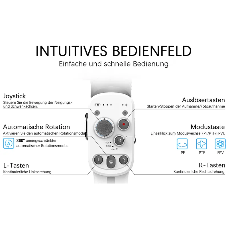Cardán para teléfono inteligente Scorp Mini-P de 3 ejes con modo de seguimiento AI, mango estabilizador de mano con luz de relleno para dispositivos iOS y Android - imagen 3