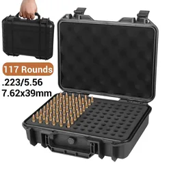 Caja de almacenamiento de munición táctica, estuche organizador de balas de 117 rondas, 223, 5,56mm, 7,62x39mm, lata de munición, estuche de almacenamiento para cartuchos de Rifle