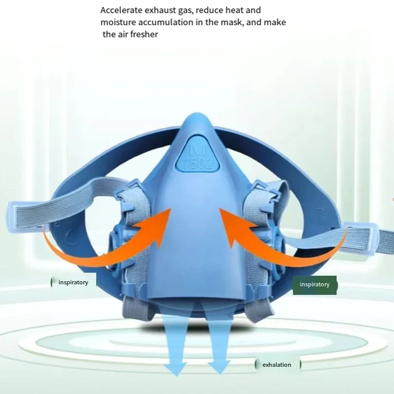 Máscara de Gas respirador de silicona 7502 con juego de gafas de filtro 2097 para polvo epoxi pintura vapor orgánico formaldehído soldadura molienda - imagen 4