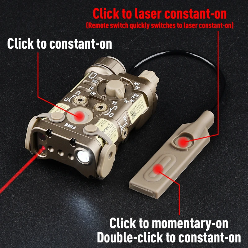 WADSN nuevo todo Metal L-3 NGAL rojo verde azul punto indicador IR láser función Dual interruptor táctico Airsoft caza luz LED - imagen 4