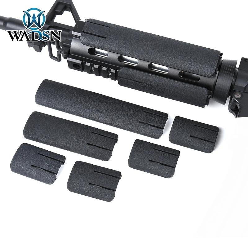 WADSN-cubierta táctica para riel Picatinny, cubiertas para Airsoft, Panel de riel Protector de 4 Uds., Panel de cubierta de riel tejido acanalado para riel de 20mm - imagen 4
