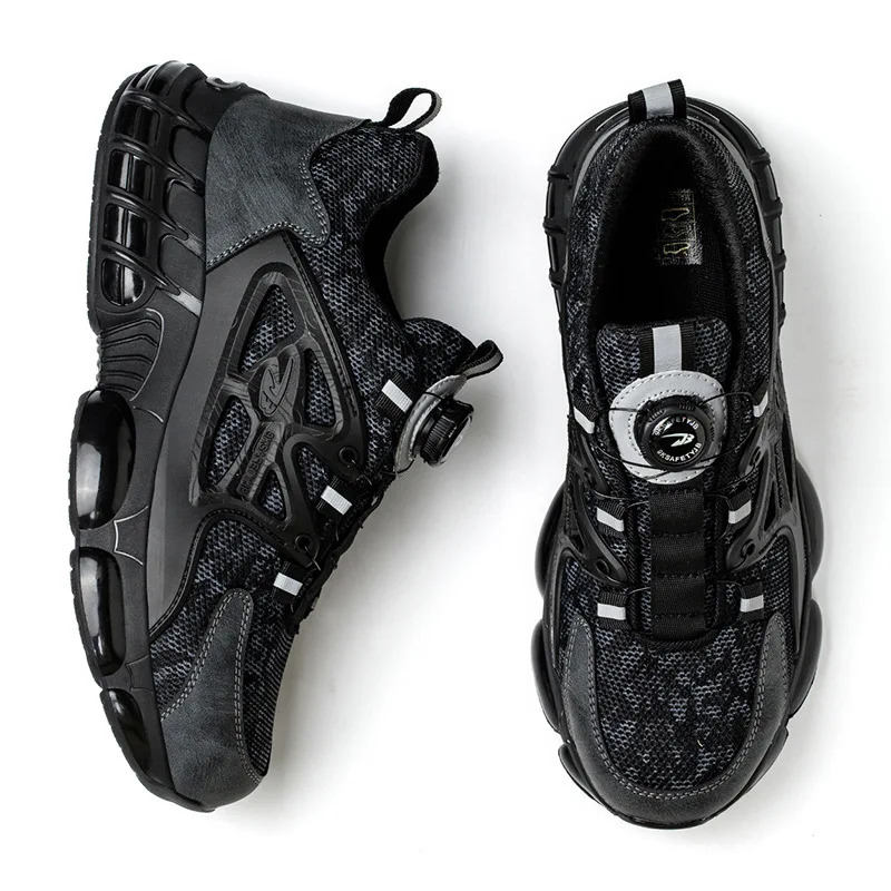 Zapatos de protección laboral antigolpes y antiperforación, transpirables, tejidos voladores, ligeros y cómodos, de larga duración - imagen 5