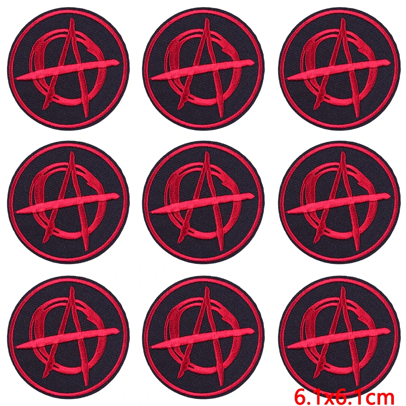 Parche bordado Punk para ropa, parches termoadhesivos, insignias Hippie, apliques de rayas, 10 Uds./lote - imagen 4