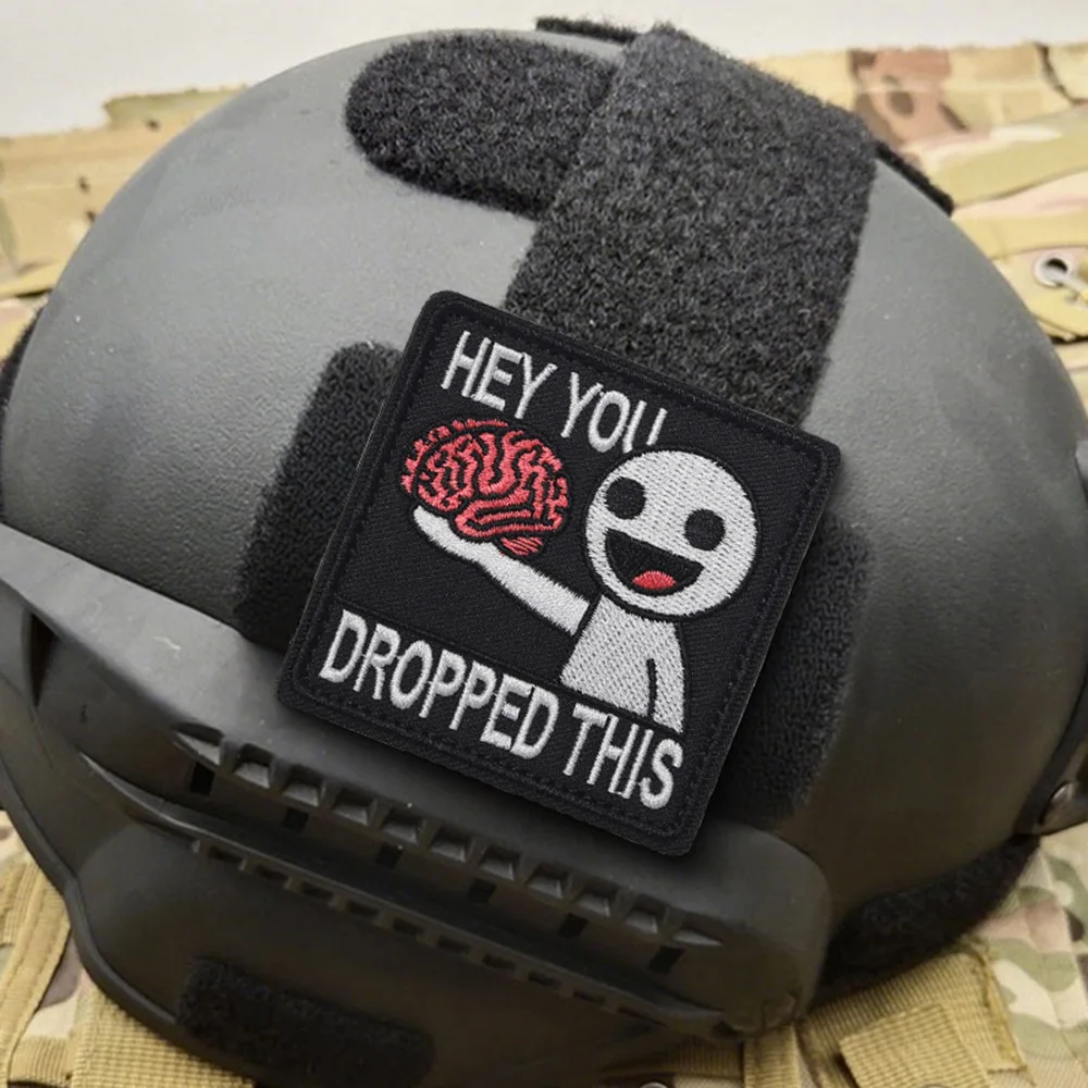 Parche bordado HEY YOU DROPPED THIS, parche divertido de gancho y bucle, insignia de moral táctica, brazalete militar, accesorios para mochila, pegatinas - imagen 5