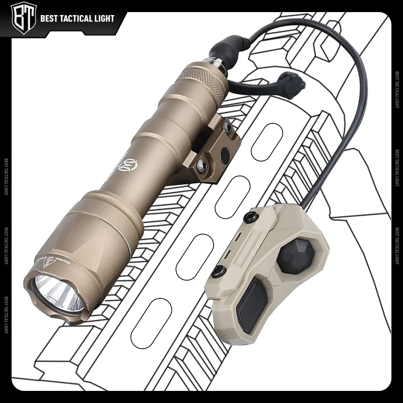 Linterna táctica SF M300A/M600C, 400/600 lúmenes, luz blanca, interruptor AXON, arma de caza, luz de explorador, accesorios para pistola Airsoft - imagen 5