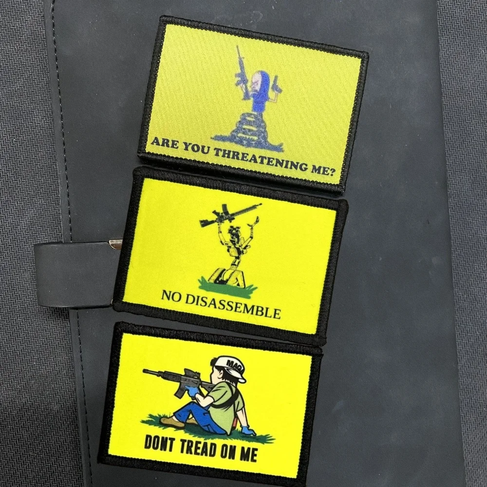 Parche de insignia de moral táctica divertida, NO pegue en mí, pegatina de mochila, NO desmonte, parches estampados de Robot - imagen 2