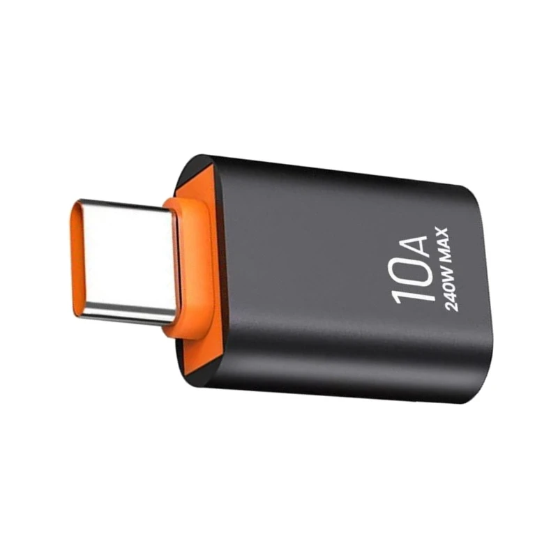Un cable USB de negro y naranja 10A Max