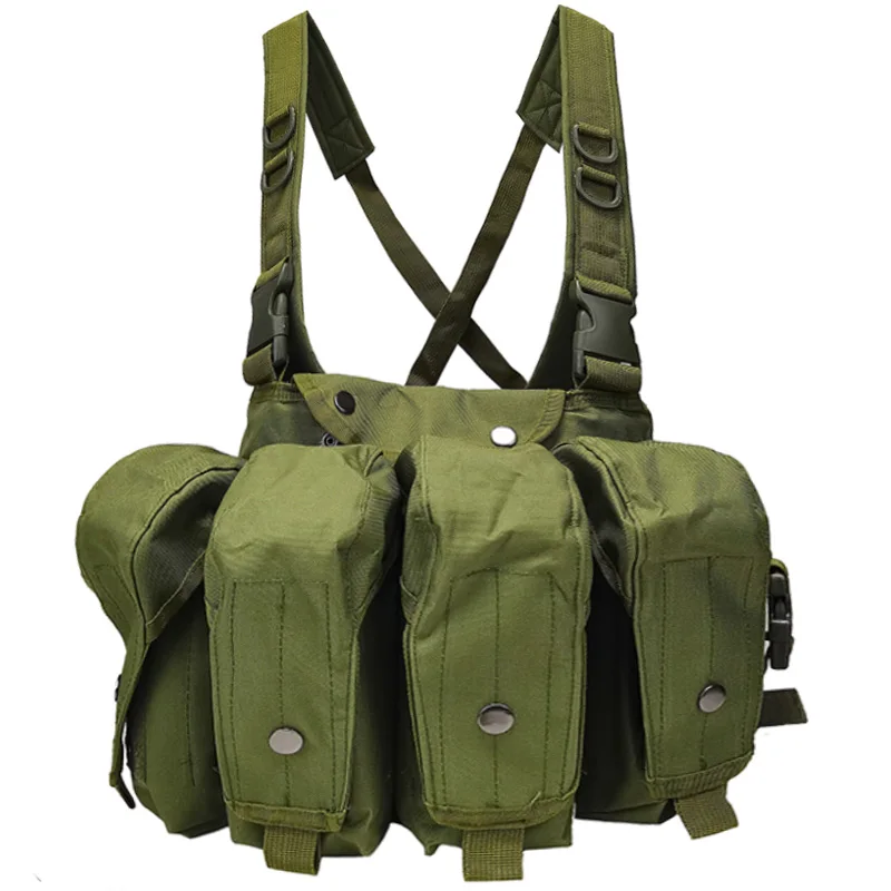 Chaleco táctico AK ligero de camuflaje, aparejo de pecho ajustable para hombres, chaleco de Paintball Airsoft para caza al aire libre - imagen 4