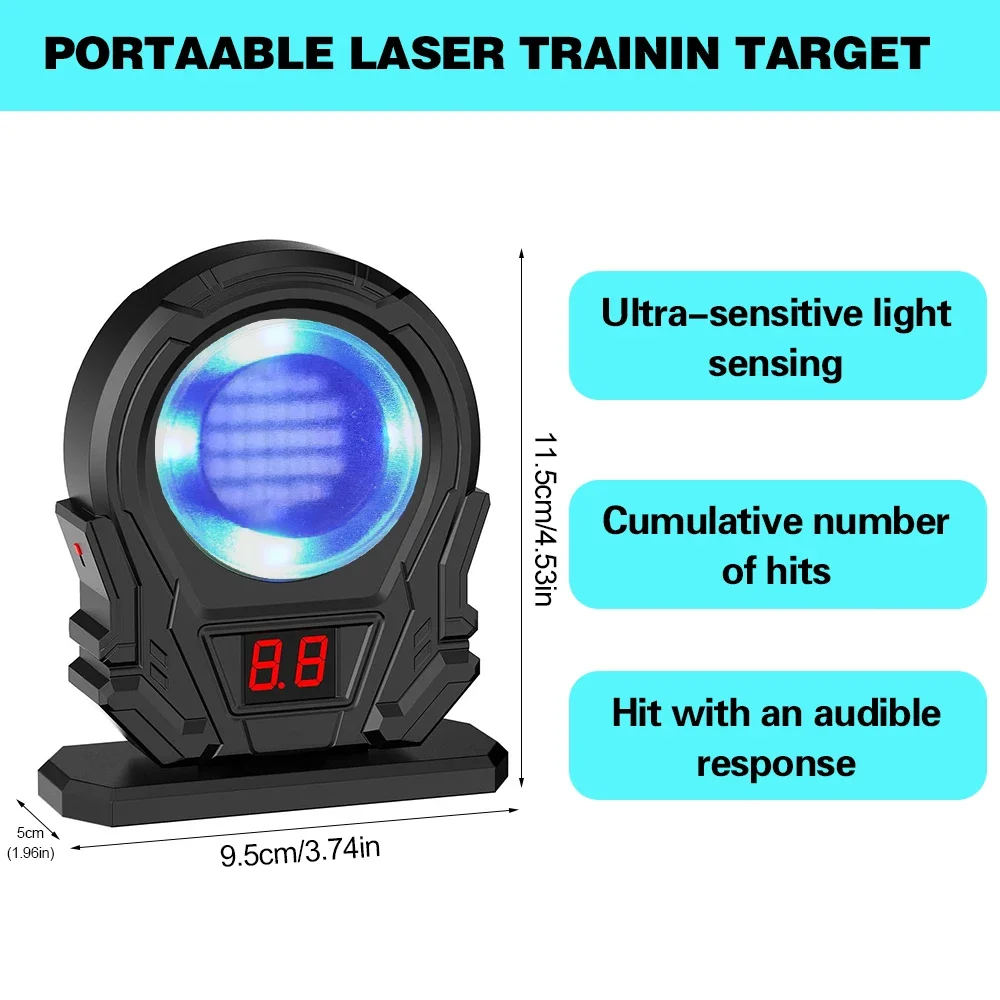 Objetivo electrónico láser de fuego seco, tiro láser reactivo, entrenamiento, conteo de objetivos, objetivo láser, entrenador sensible al Color de incendio seco - imagen 3