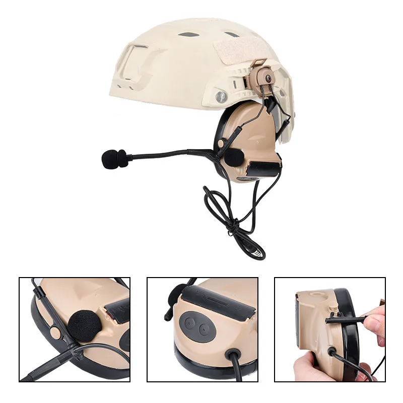 WADSN-auriculares tácticos C2 para caza al aire libre, protección auditiva, comunicación, pistola Airsoft, Kenwood U94 PTT - imagen 2