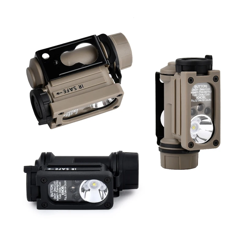 Luz táctica para casco Sidewinde 2 FAST, linterna LED blanca, lámpara estroboscópica IR roja y azul, equipo de caza Airsoft, luz de seguridad de señal - imagen 2