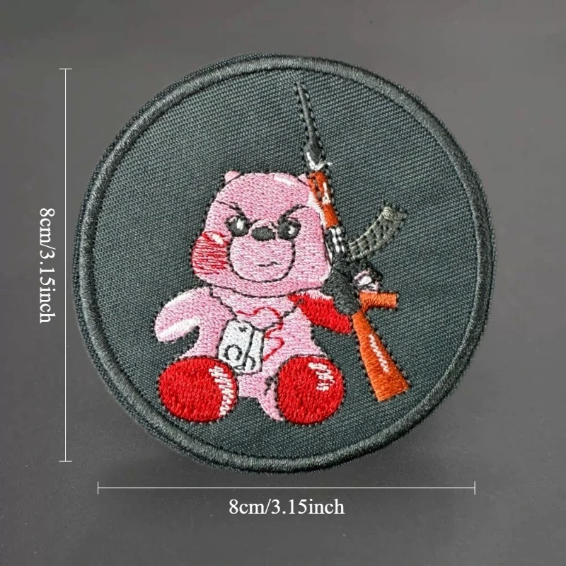 Parche táctico "Evil Bear", insignia de moral bordada, brazalete militar con gancho y bucle, mochila decorativa - imagen 3