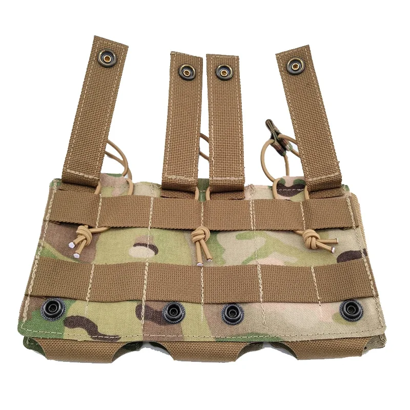 Bolsa táctica para revistas 5,56/7,62, Modular Airsoft, Triple bolsa abierta superior Mag, portador de corte láser, bolsas para revistas Molle - imagen 5