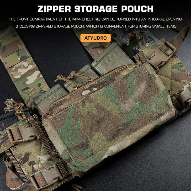 Bolsa táctica de pecho MK4, chaleco, revista, equipo de juego de guerra de caza Airsoft, accesorios de sistema Molle, bolsa de tiro al aire libre para Paintball - imagen 4