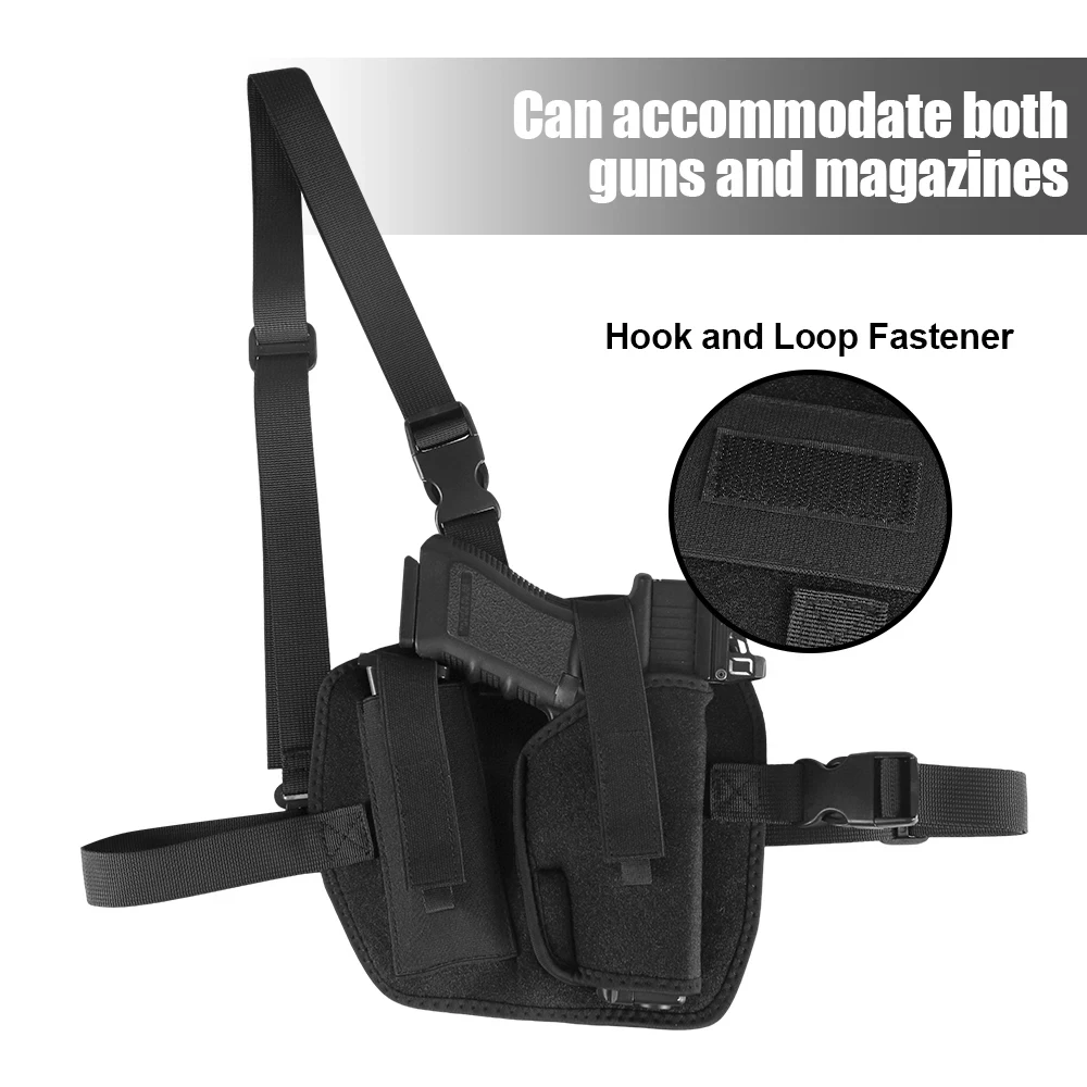 Funda de hombro de neopreno táctica multiusos para exteriores, bolsa de pistola de axila oculta transpirable para caza, herramienta de pecho Flexible - imagen 2