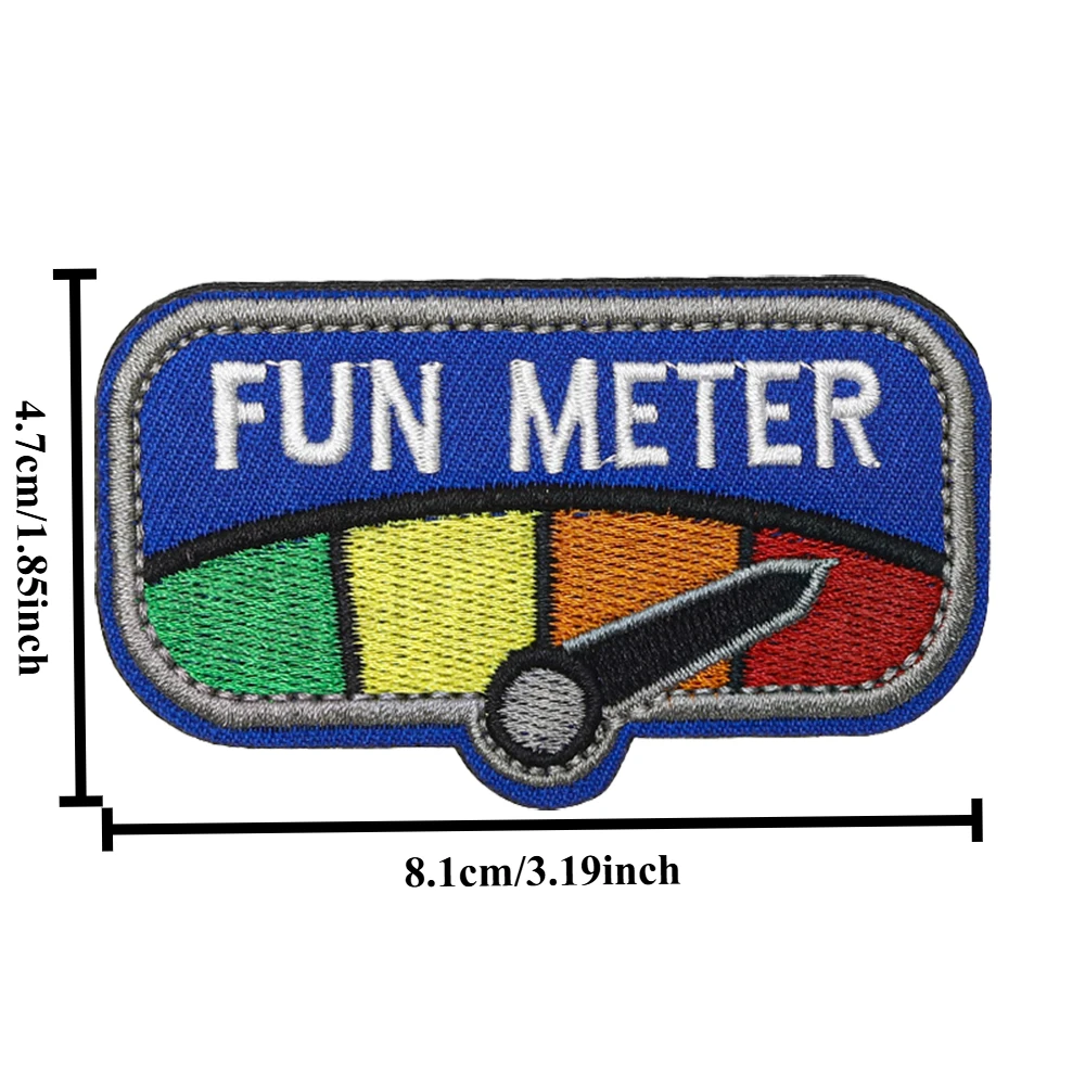 FUN METER Meme Tactical Velcros Patch Hook&Loop Fastener Military Embroidered Patches Morale Badge for Molle Backpack - imagen 4