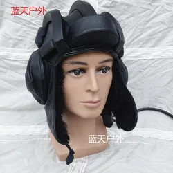 Casco de cuero vintage transpirable para motociclismo y ciclismo