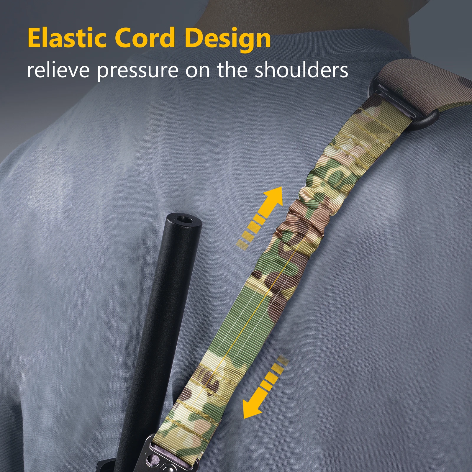 Gran descuento Eslinga para Rifle de 2 puntos con 2 soportes Mlok QD, longitud de la correa ajustable con llave elástica para actividades al aire libre Hun - imagen 3