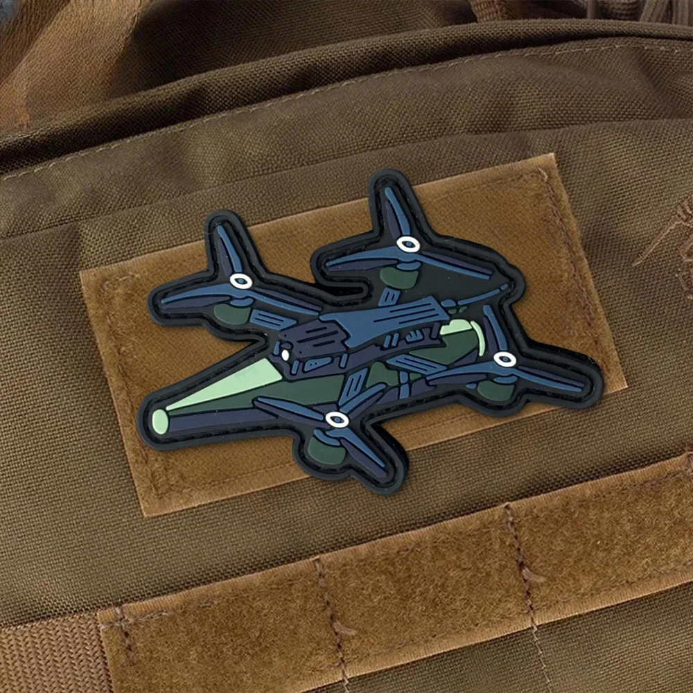 Parche de PVC para Dron táctico UAV Morale, parches de gancho y bucle, insignia militar, brazalete, sombreros, pegatinas para mochila - imagen 4