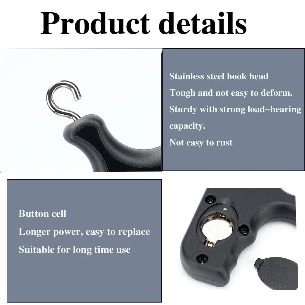 Báscula de tiro con arco, peso de tracción, equipaje, 4,5-110 libras, pantalla LED de peso de retención de pico de Metal para arco recurvo compuesto, batería no incluida - imagen 5