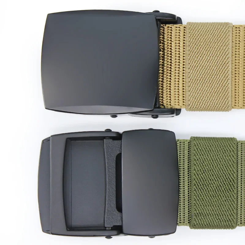 Cinturón perezoso tejido de lona con cubierta de cintura táctica multifuncional para hombre de 3,8 cm - imagen 2