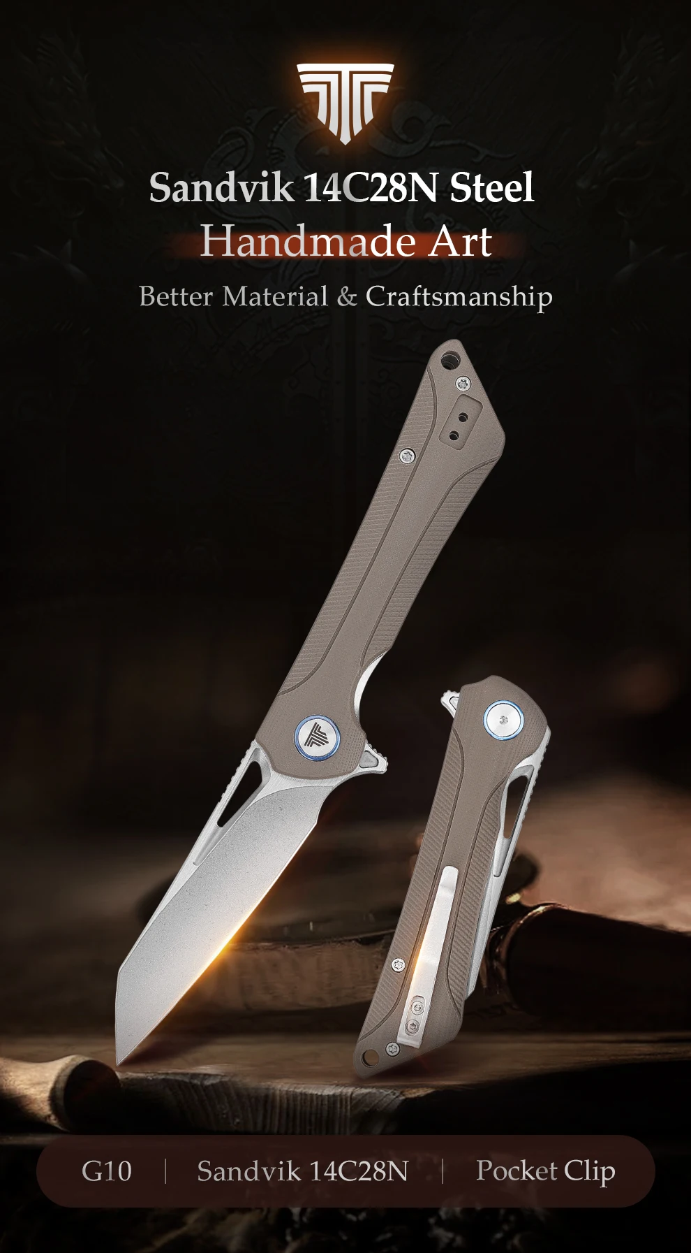 Cuchillo plegable de bolsillo TRIVISA Monoceros-03D