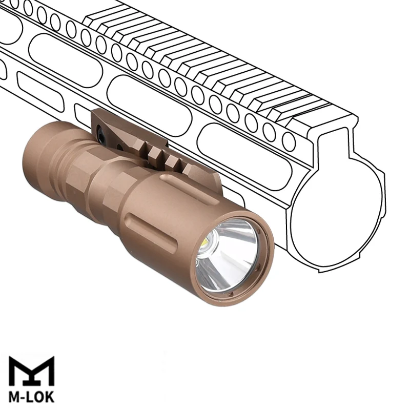 Linterna de aluminio de 3 ranuras para montaje en Mlok Keymod sistema táctico caza exploradora luz Base 20mm carril SF X300 M300 M600 PLH-V2 - imagen 4