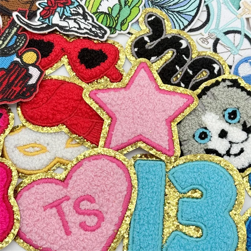 10/15 Uds. De nuevos estilos, parches surtidos para planchar, apliques para ropa, parches bordados DIY, rayas, costura, chaqueta vaquera - imagen 3