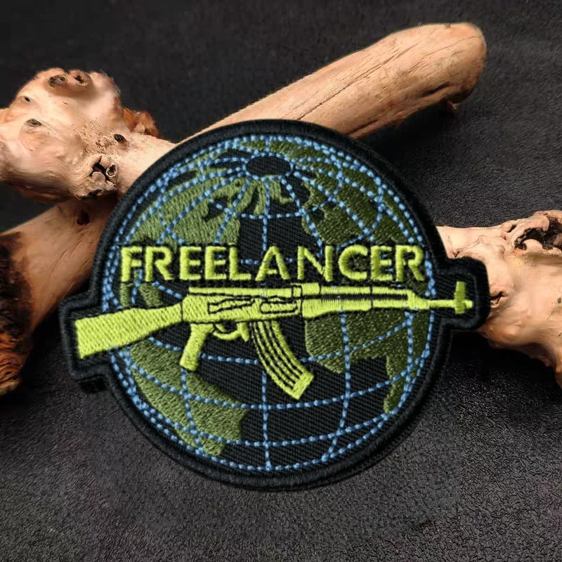 Parche bordado de trabajo remoto, chaleco táctico Frelancer, insignia de moral con gancho y bucle, pegatinas para mochila, parches para brazalete para ropa - imagen 2