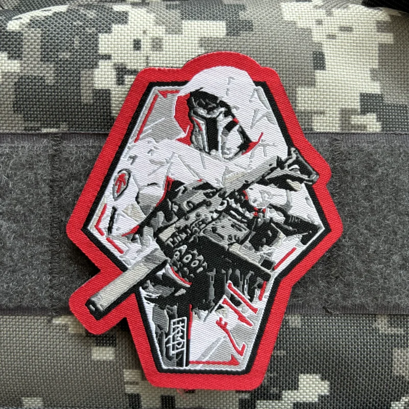 Parche táctico Fett guerrero mandaloriano, parches tejidos con gancho y bucle, insignia de moral de cazador de recompensas, brazalete militar, pegatina para mochila - imagen 4