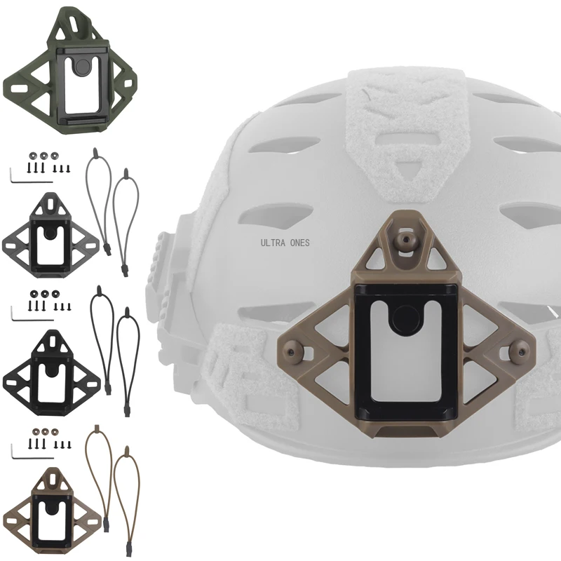 Adaptador de Montaje para Casco Táctico, Soporte de Visión Nocturna con Gancho y Cuerda, Accesorios para Cascos Wendy